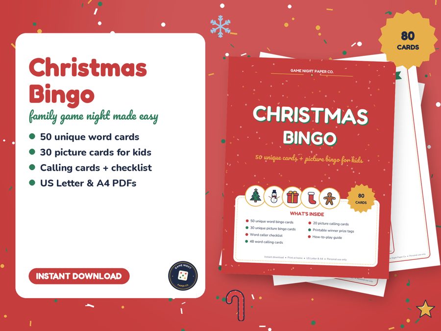 Christmas Bingo printable preview