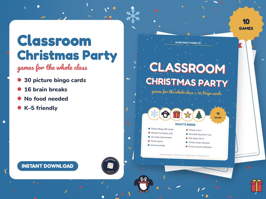 Christmas Classroom Party Pack printable preview