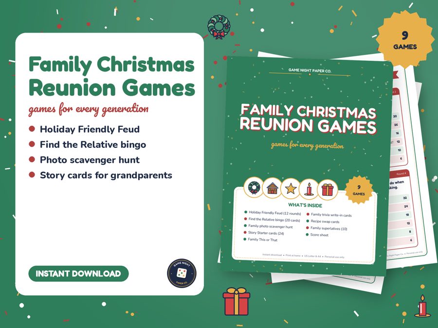 Christmas Family Reunion Games printable preview