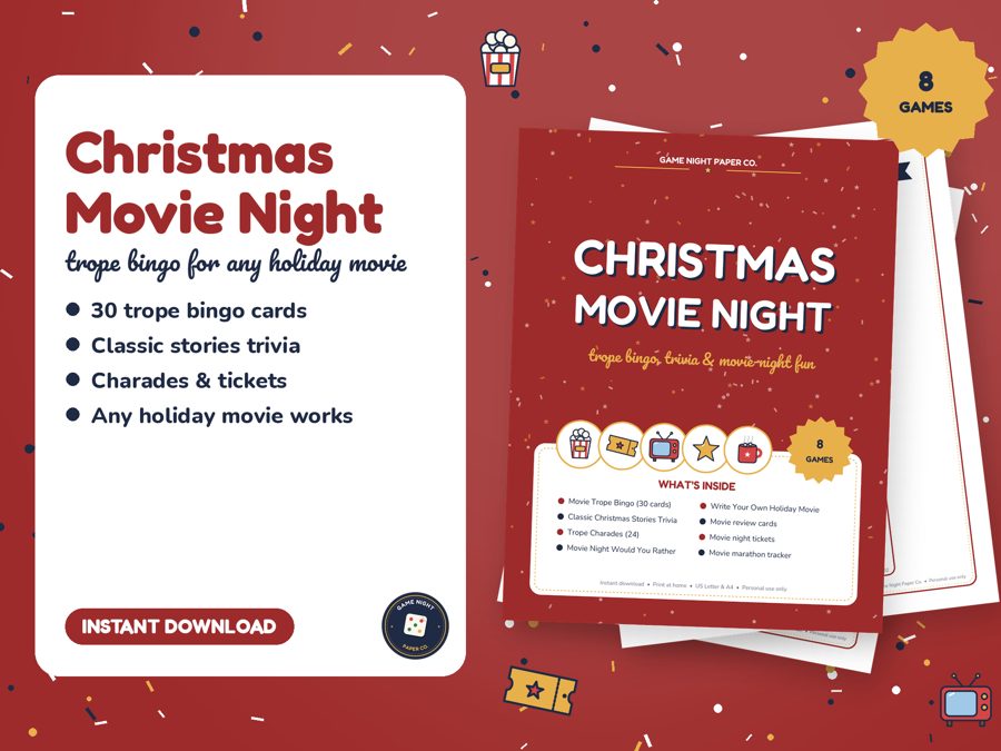 Christmas Movie Night Pack printable preview