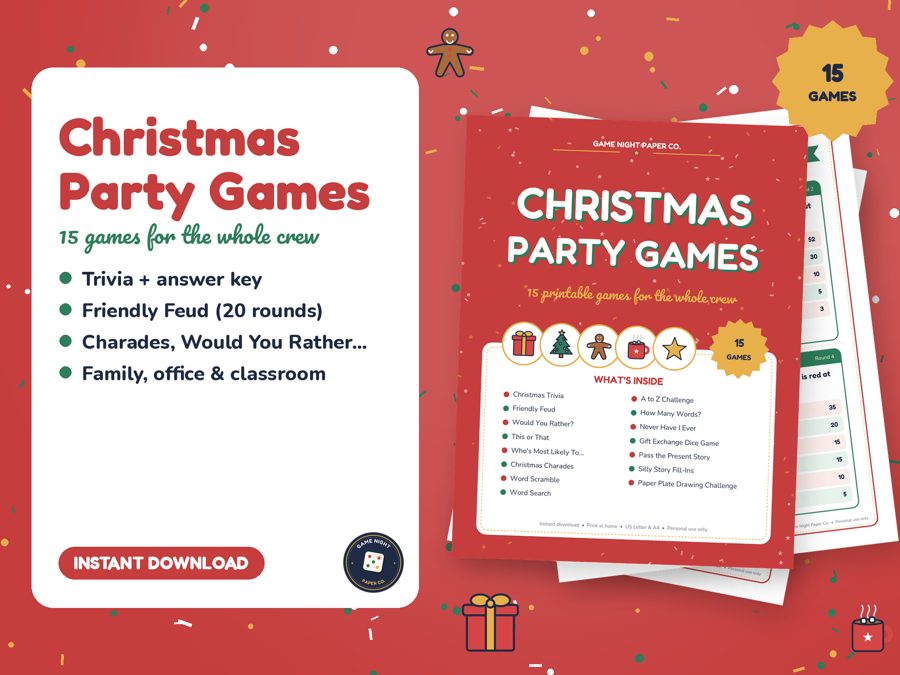 Christmas Party Games Bundle printable preview