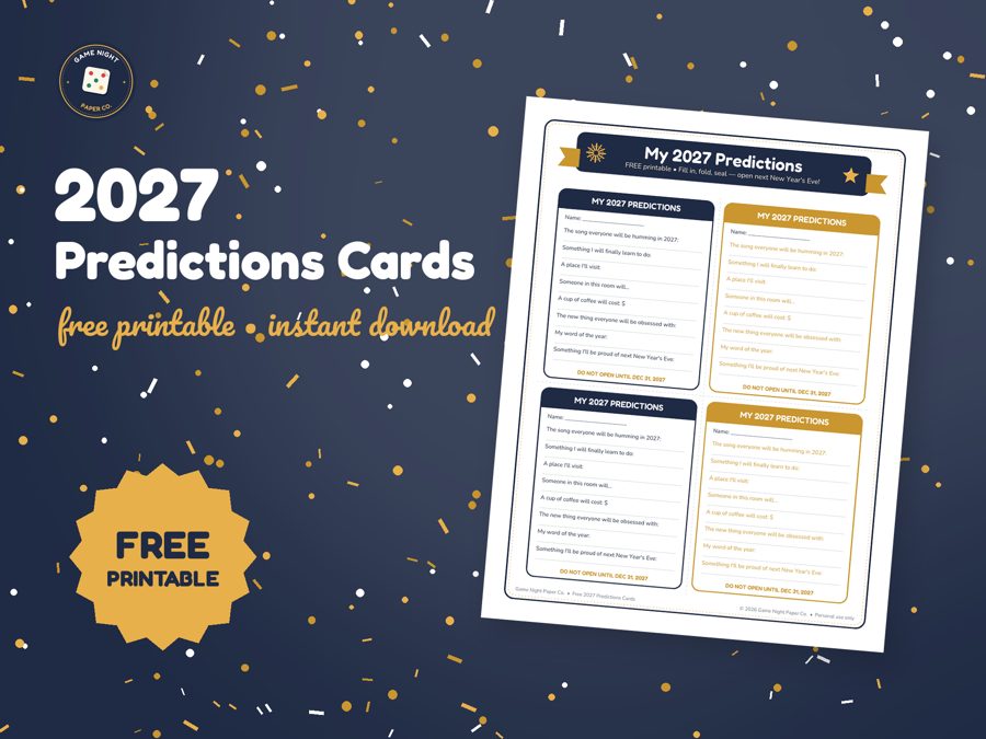 Free 2027 Predictions Cards printable preview
