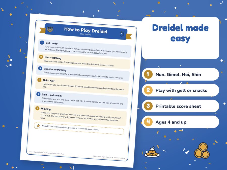 Hanukkah Family Games Pack preview