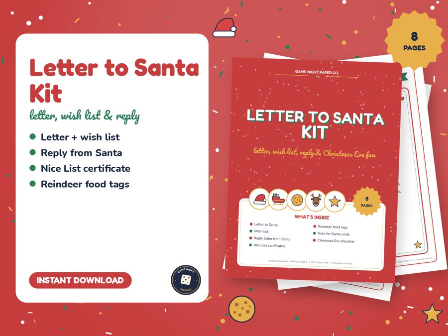 Letter to Santa Kit printable preview