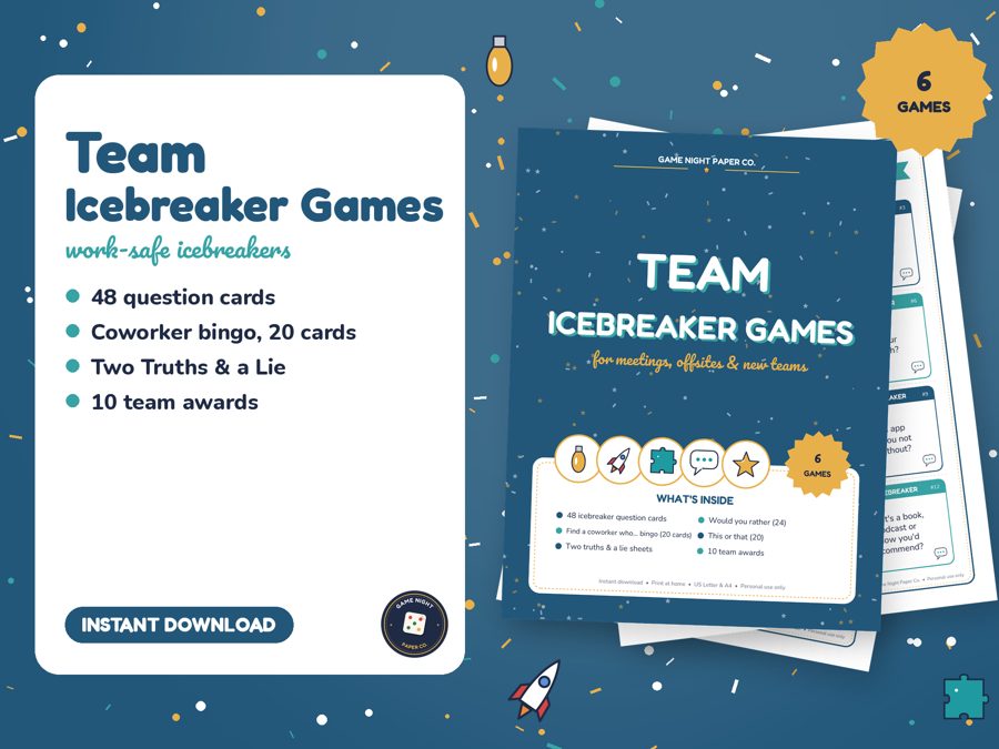 Team Icebreaker Games printable preview