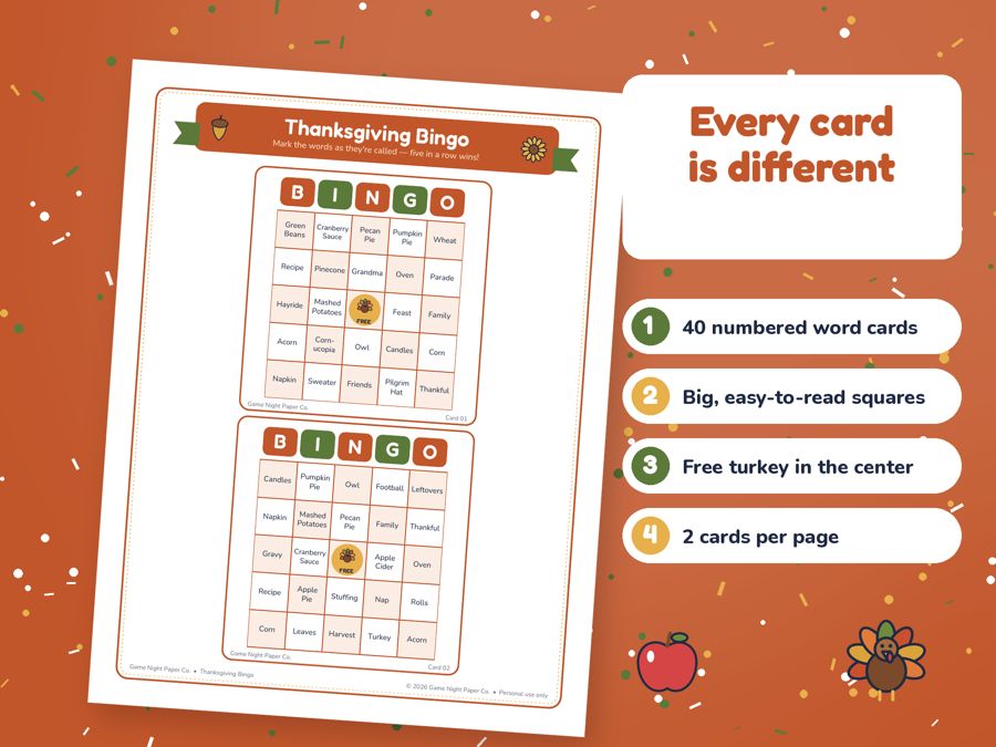 Thanksgiving Bingo preview