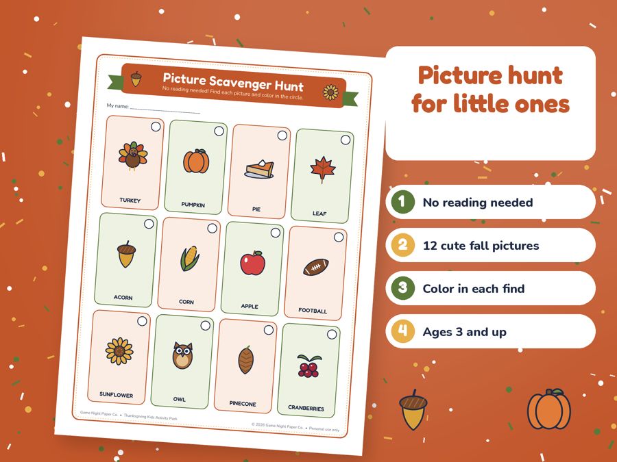 Thanksgiving Kids Activity Pack preview