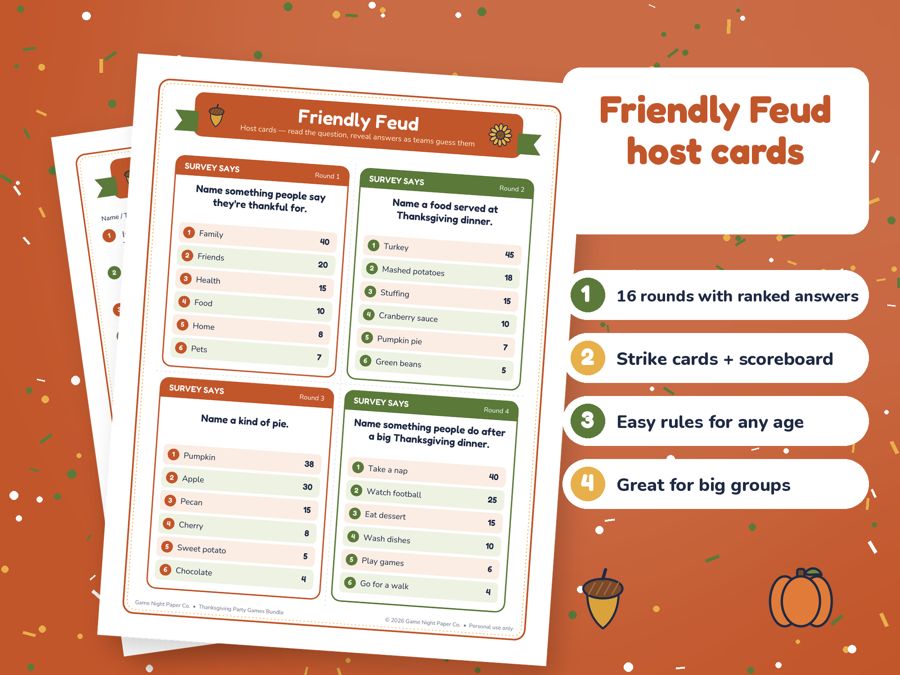 Thanksgiving Party Games Bundle preview